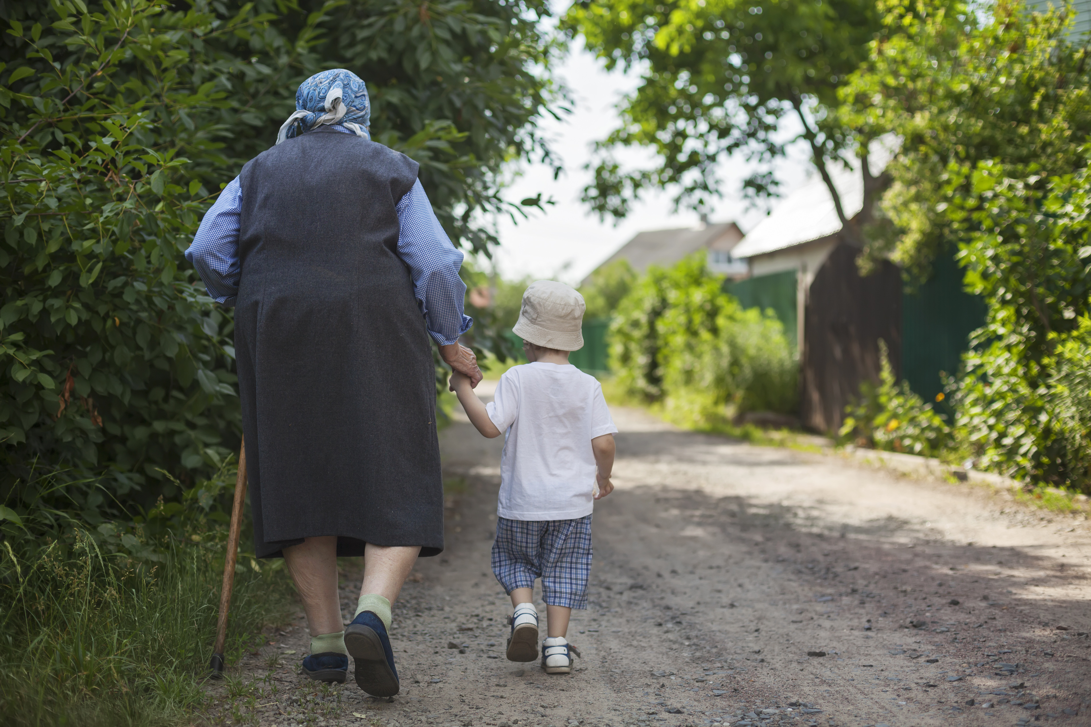 Бабушка хочет мальчика. Бабушка со спины. Бабушка с внуком со спины. Бабушка гуляет с внучкой. Прогулка с внуком.