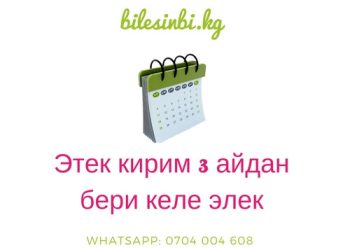 Этек киримдин келбегенине 3 айдай болуп калды