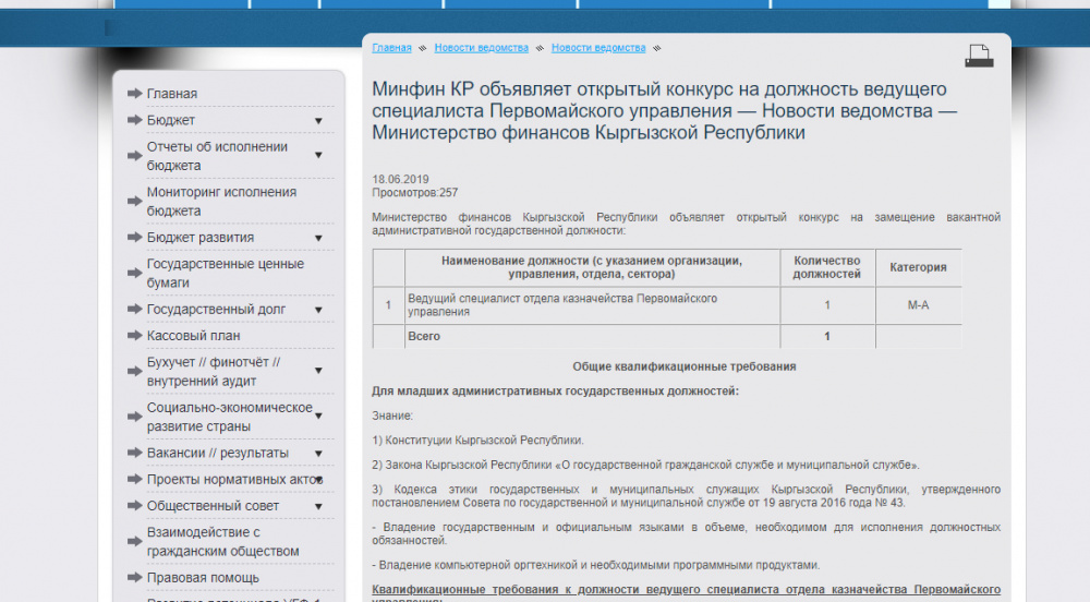 Какая информация нужна о госфинансах и какая есть на сайте министерства? Анализ
